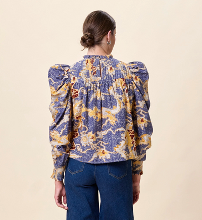 Irina Blouse in Blue Castello