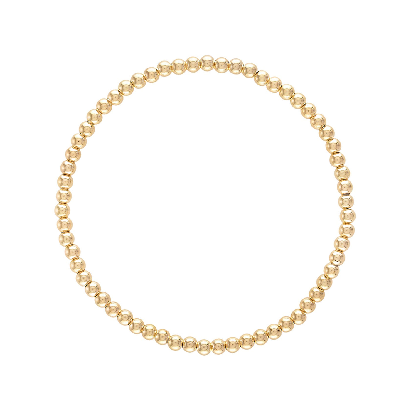 3mm Stainless Steel Ball Stretch Bracelet in Gold