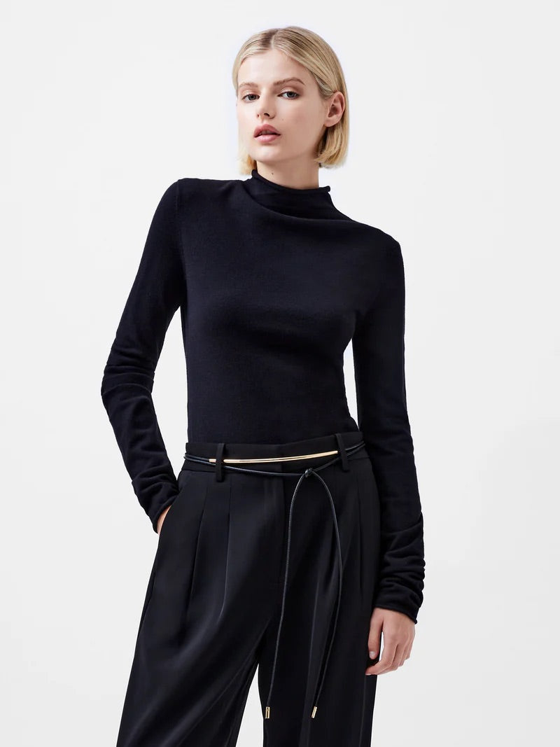 Cosysoft Fitted Mock Neck Sweater in Black