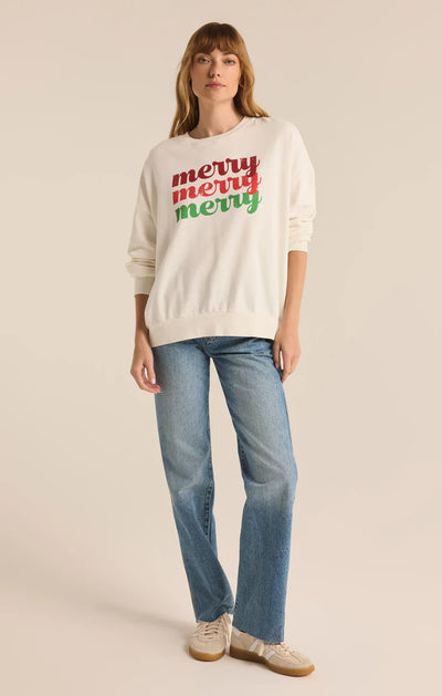 Merry Sunday Sweatshirt in Sea Salt