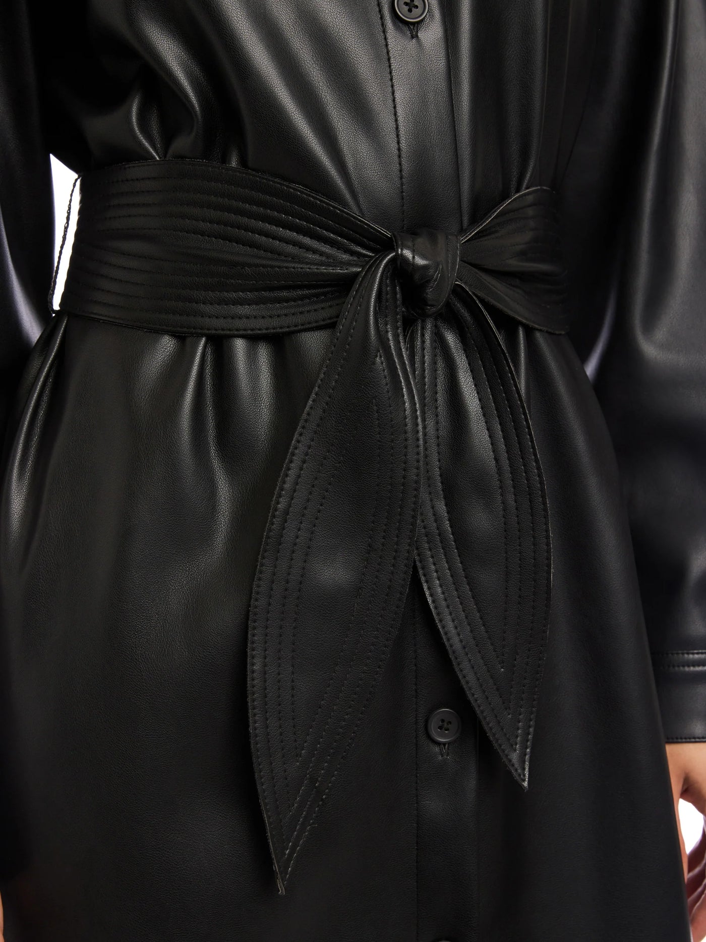 Jennifer Faux Leather Dress in Black