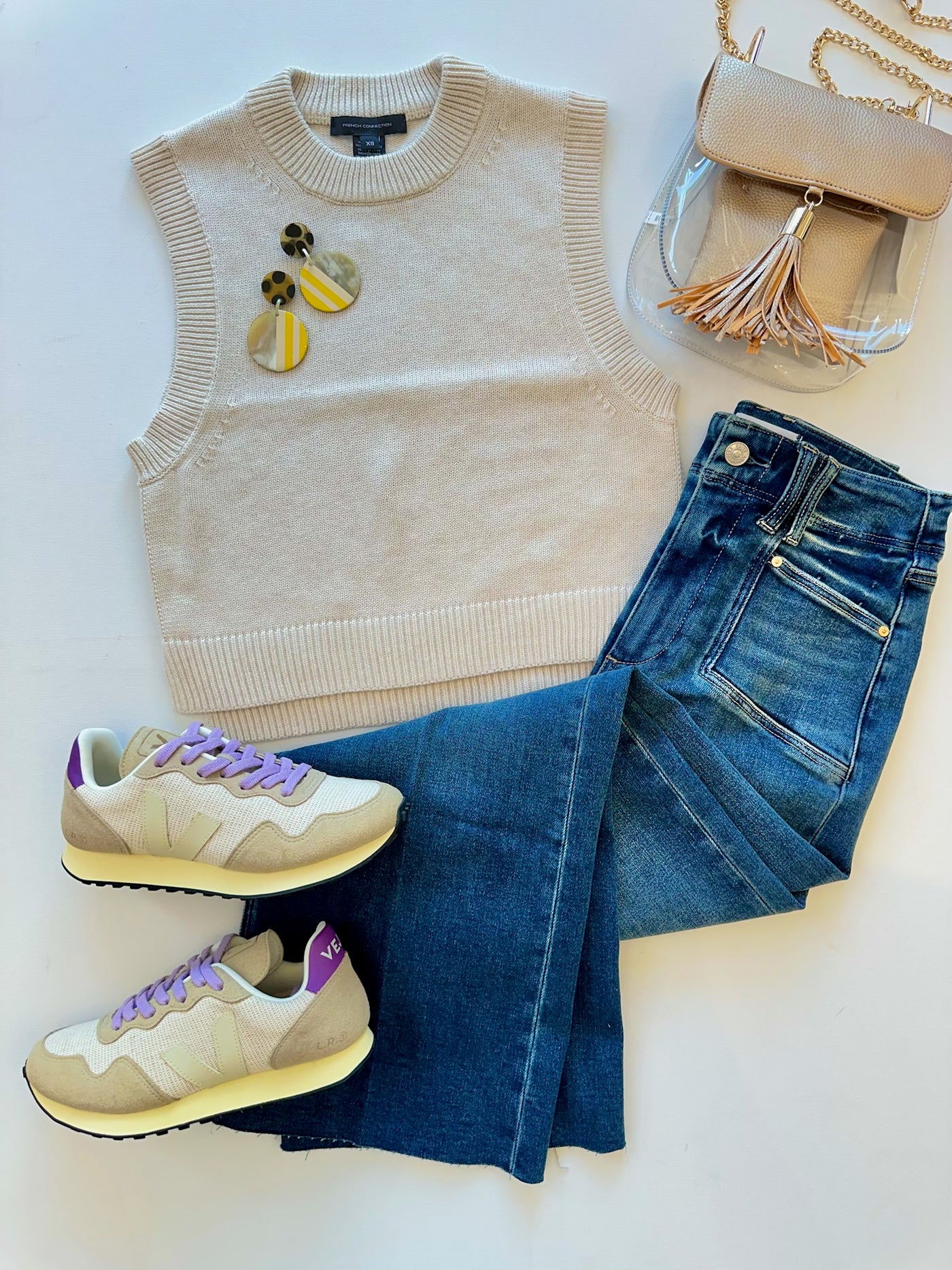 Mozart Sleeveless Sweater in Light Oatmeal
