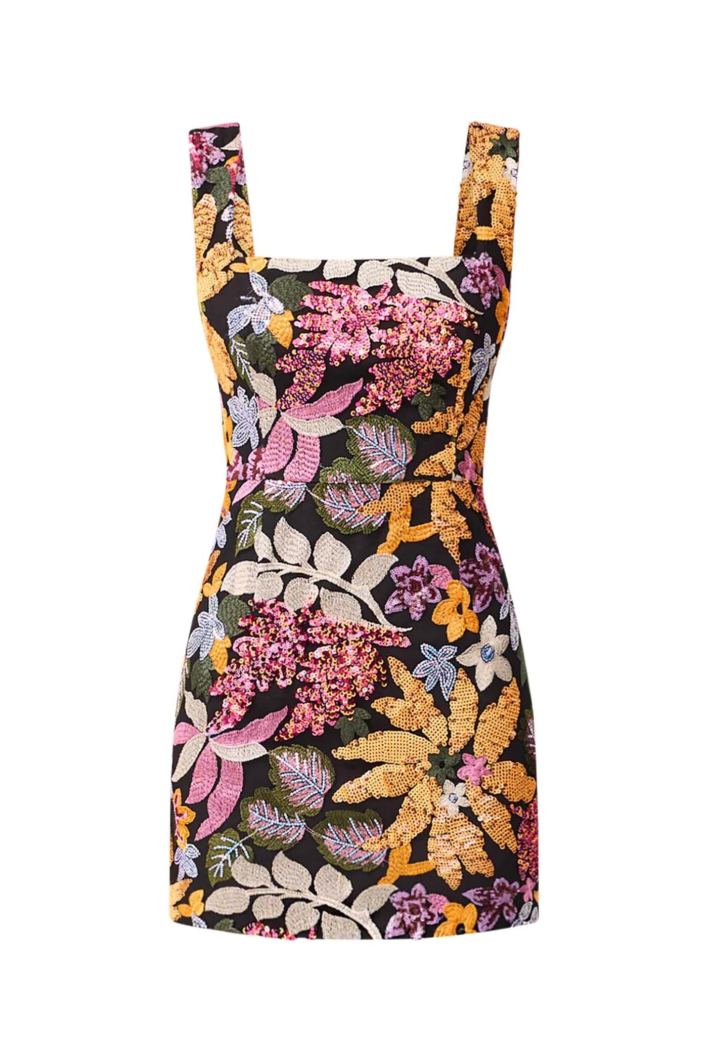 Kiran Party Mini Dress in Black Multi Floral