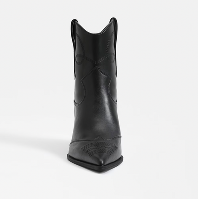 Yolanda Western Heel Bootie in Black