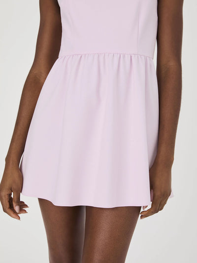Whisper Boat Neck Mini Dress in Sweet Pink