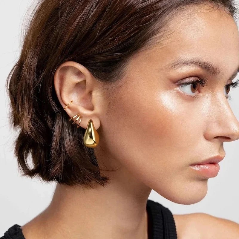 Elia Raindrop Earring 20mm in Gold