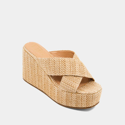 Ludovica Wedge Heel in Natural Woven