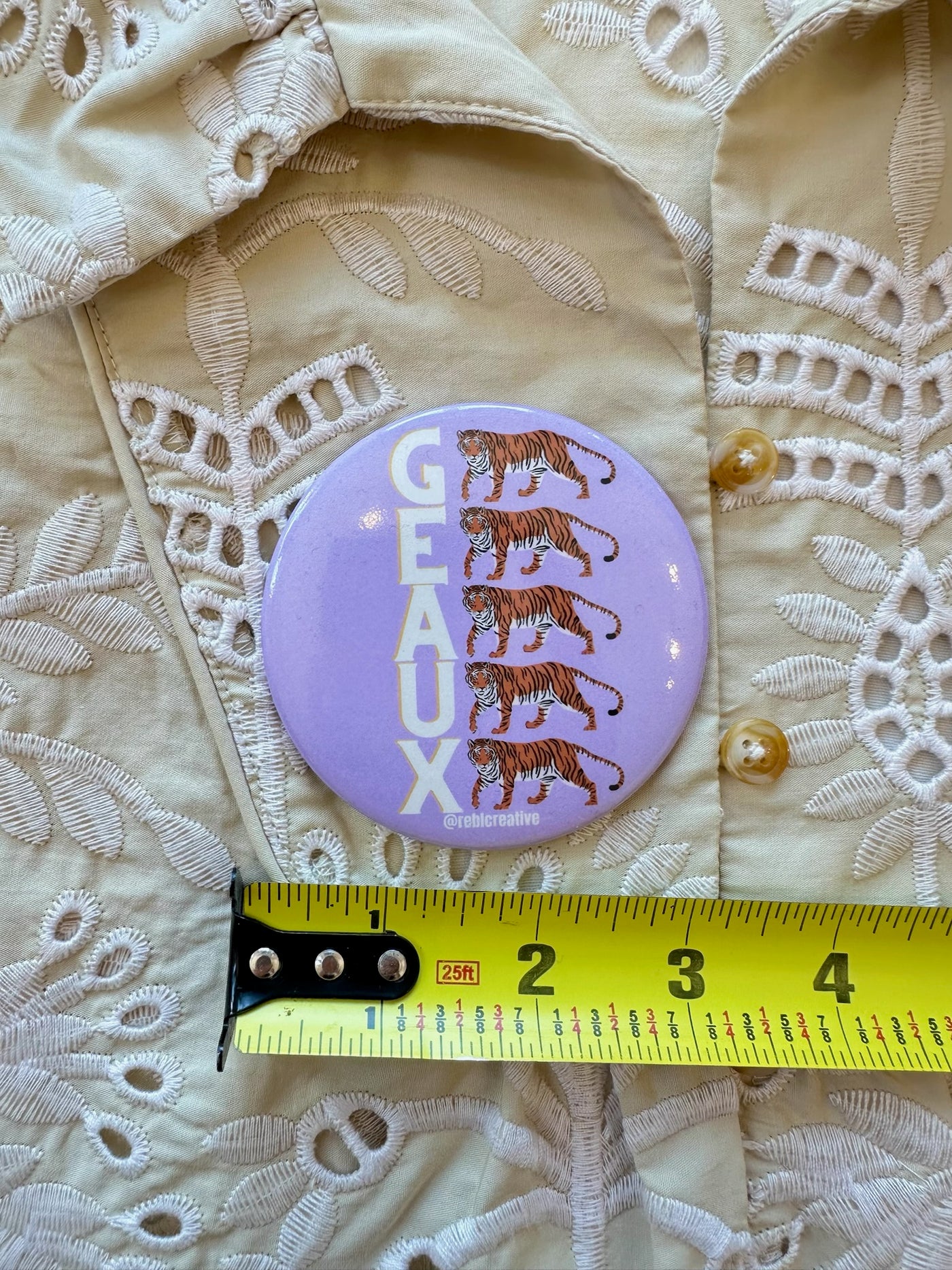 "Geaux" Game Day Button in Lavender