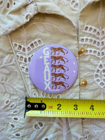 "Geaux" Game Day Button in Lavender