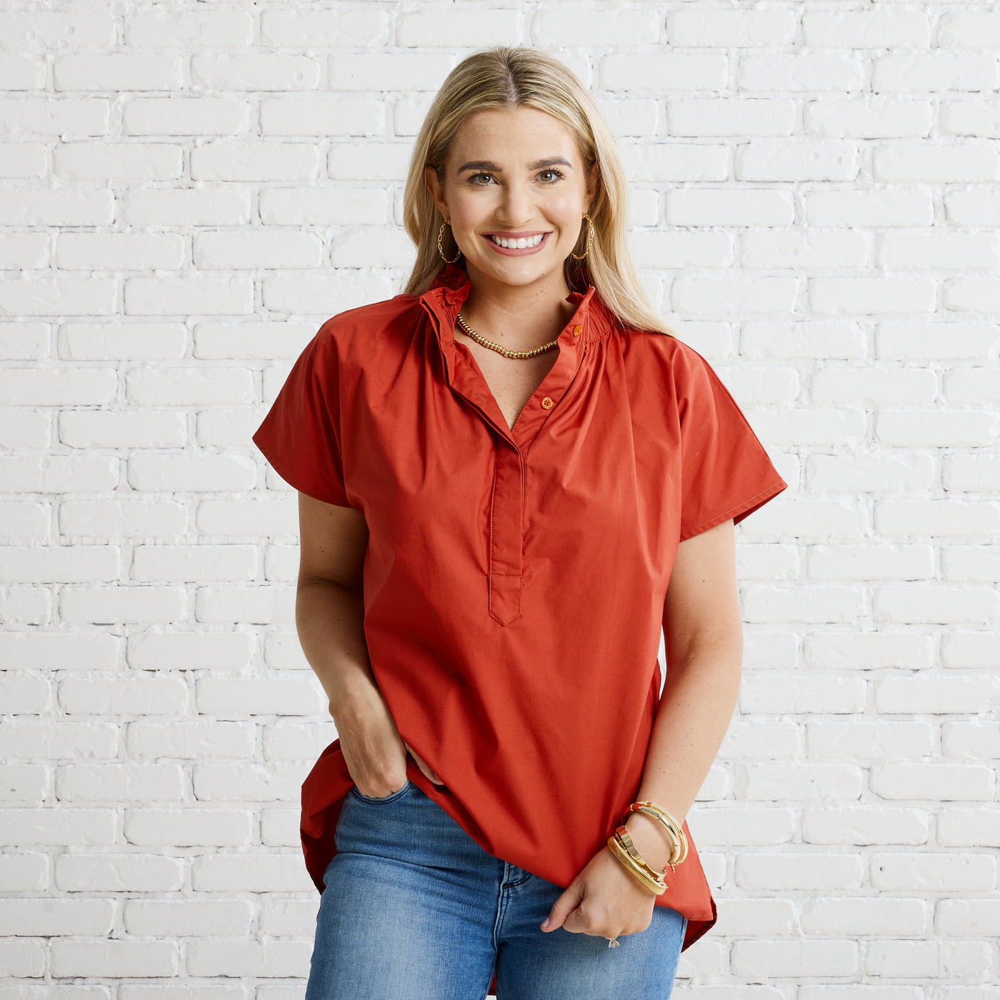 Emily Top in Burnt Orange