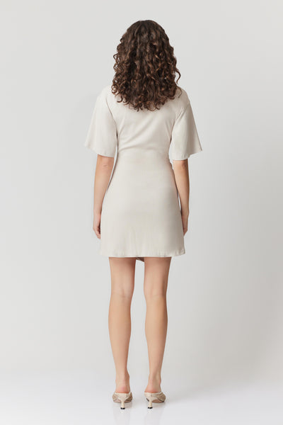 Aitana Mini Dress in Bone