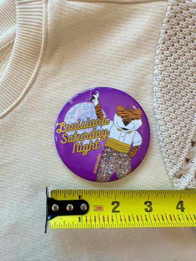 "Louisiana Saturday Night" Game Day Button in Disco Mike