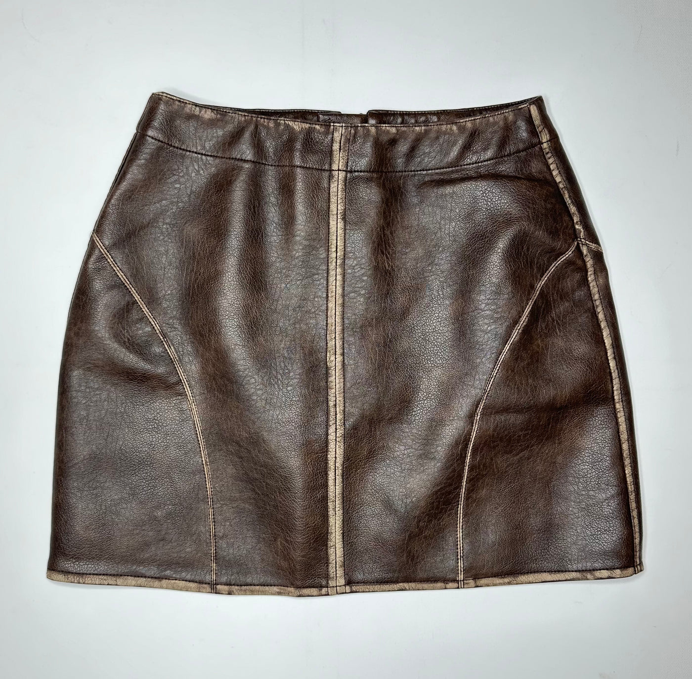 Mini Faux Leather Skirt in Dark Brown