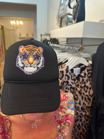 Tiger Trucker Hat in Black