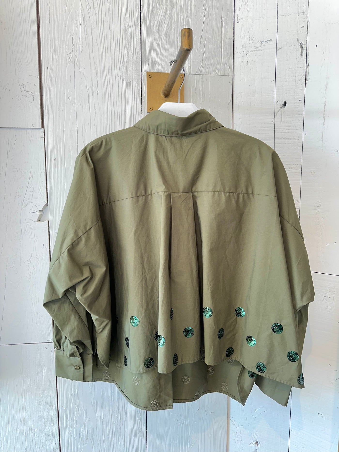 Abby Swing Sequin Top in Olive