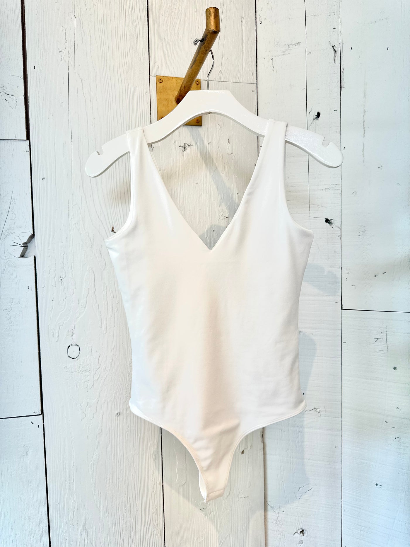 V-Neck Bodysuit in Ivory