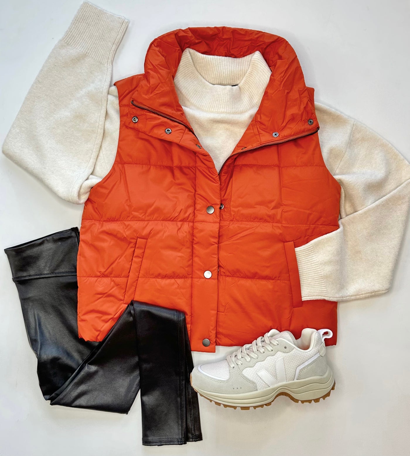 Puffer Vest in Burnt Orange