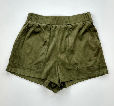 Suede Faux The Record Shorts in Olive Night