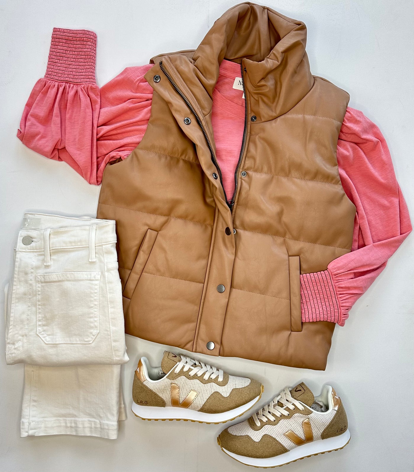 Quilted Vest in Camel