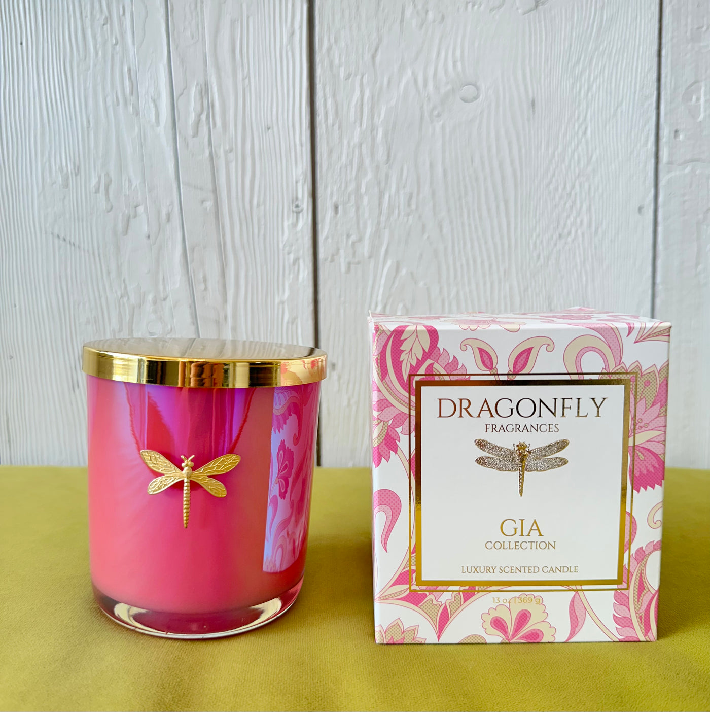 Gia Candle Iridescent Pink in Gardenia+Water Lily
