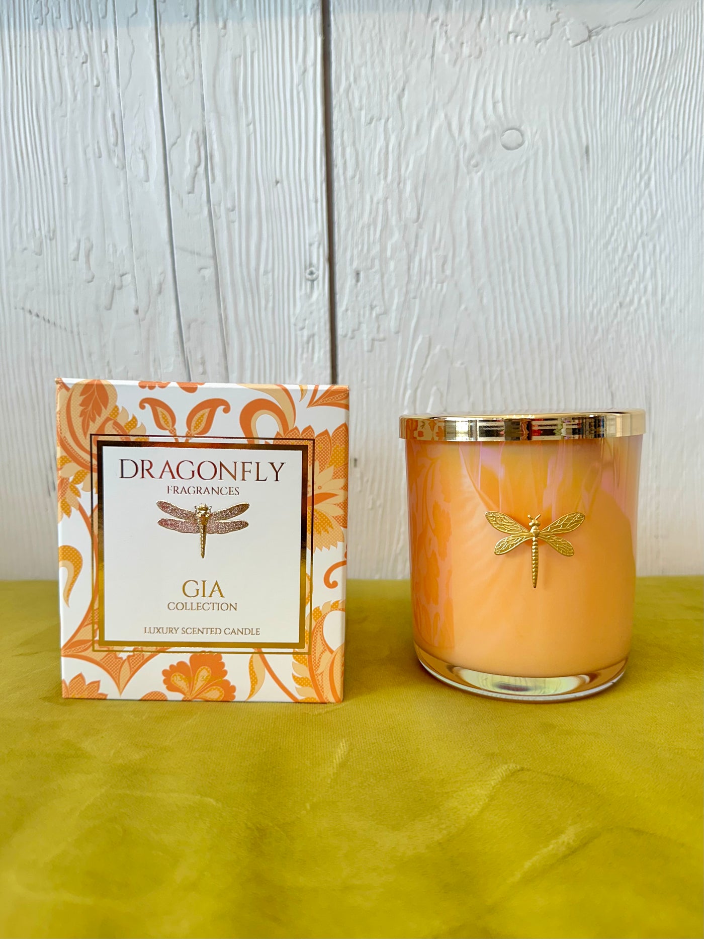 Gia Candle Iridescent Coral in Currant+Geranium