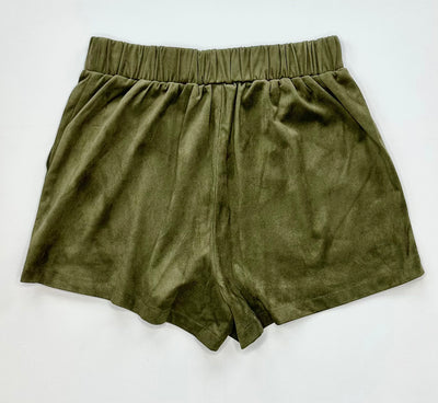 Suede Faux The Record Shorts in Olive Night