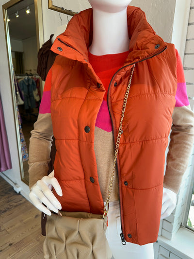 Puffer Vest in Burnt Orange