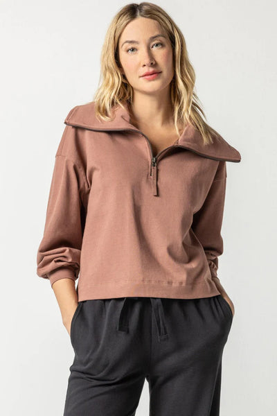 Full Sleeve Half Zip in Clove