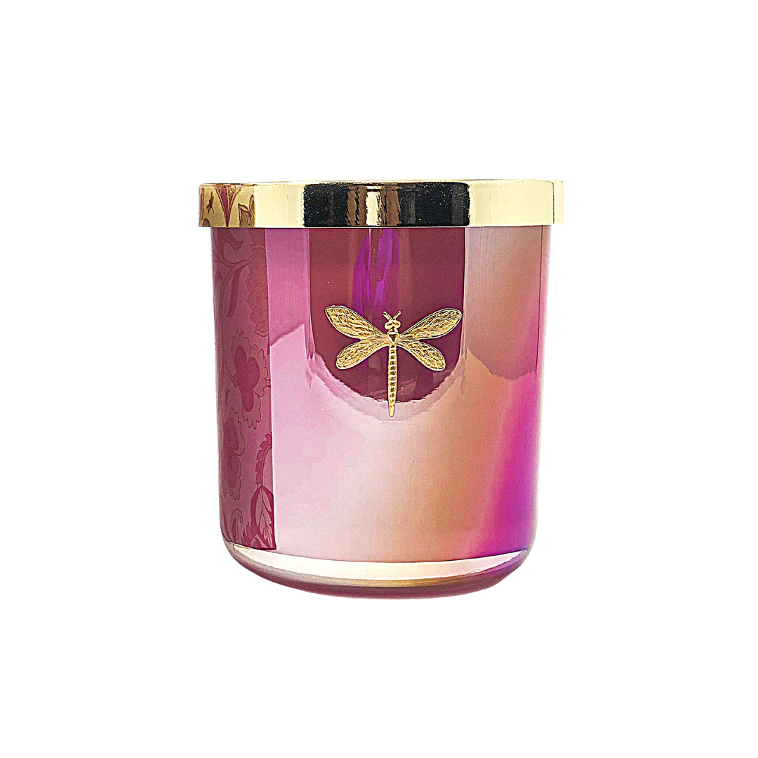 Gia Candle Iridescent Pink in Currant + Geranium