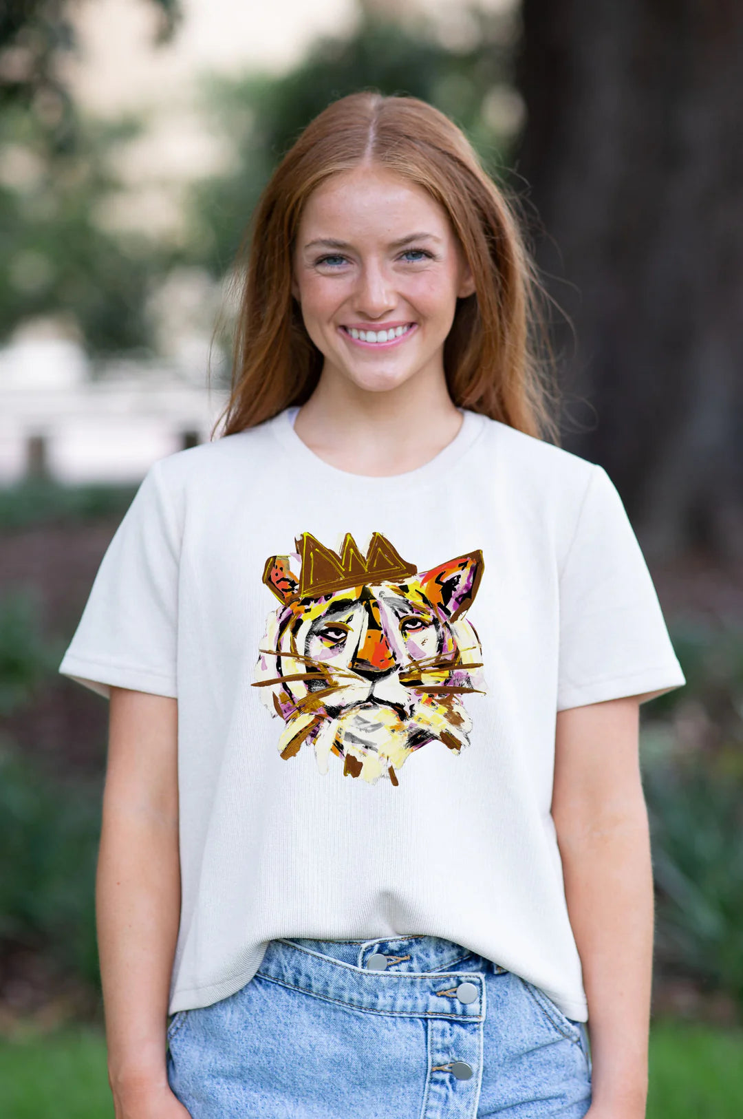 Allison Dillard 'Tiger King' Sparkle Boxy Tee in Gold