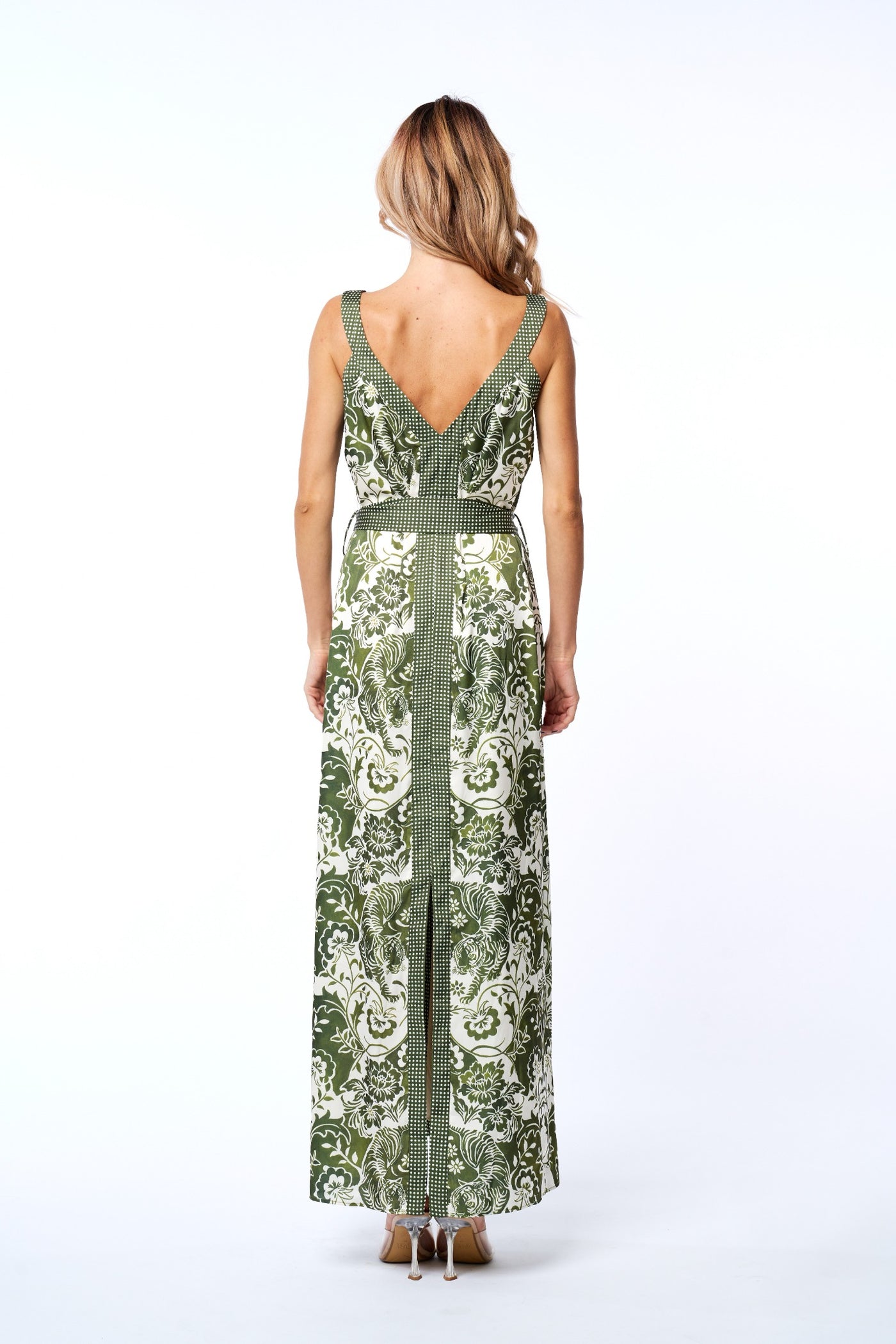 Tiger Print Maxi Dress in Green Multi