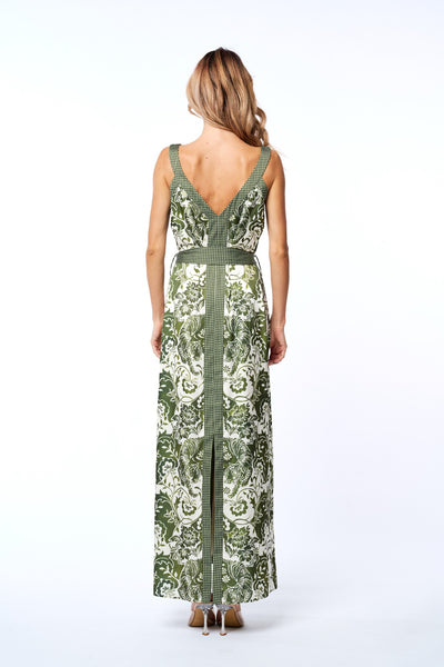 Tiger Print Maxi Dress in Green Multi