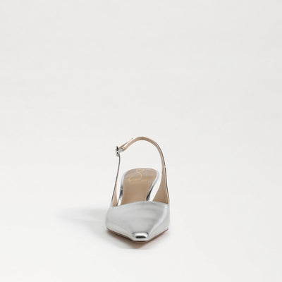 Bianka Slingback Pump in Soft Silver Patent