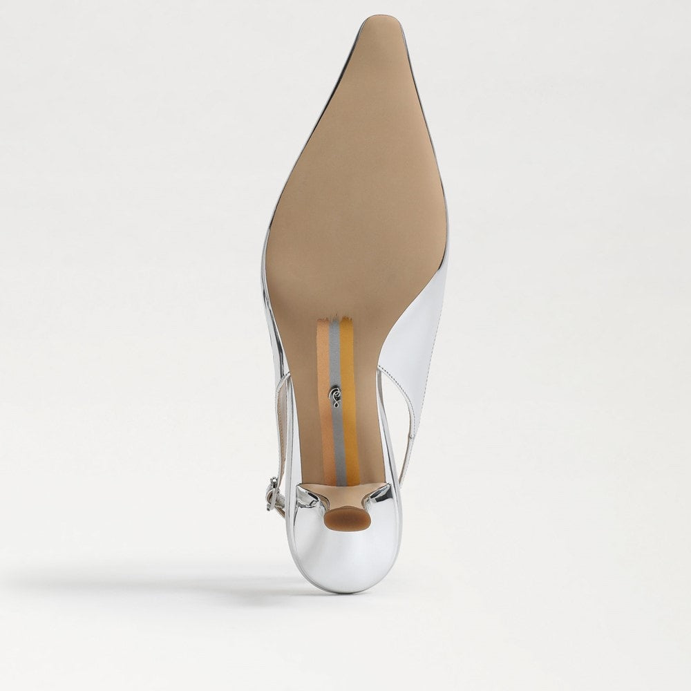 Bianka Slingback Pump in Soft Silver Patent