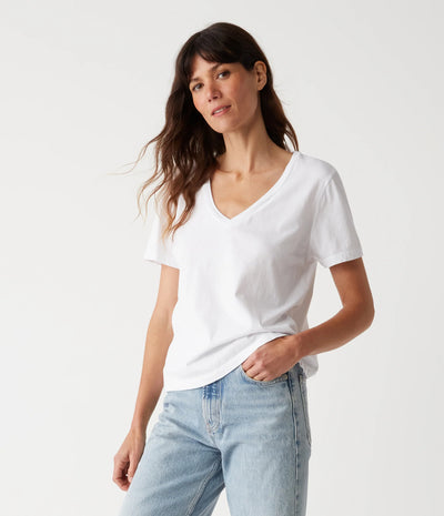 Daria V-Neck Tee in White