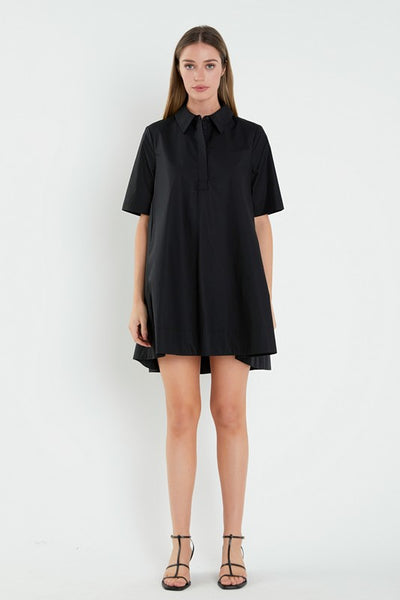 Jimmie Shirt Dress in Black