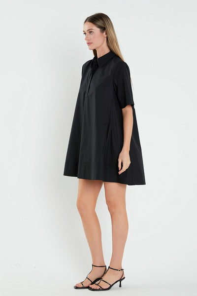 Jimmie Shirt Dress in Black