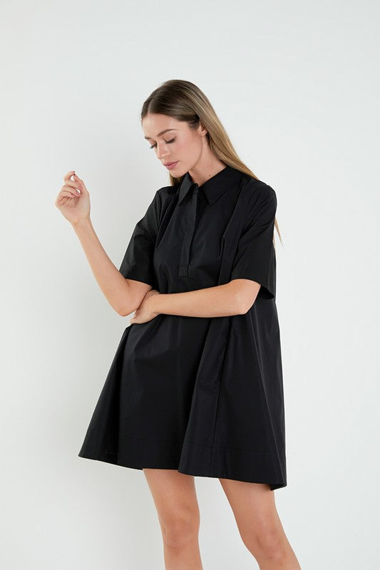 Jimmie Shirt Dress in Black