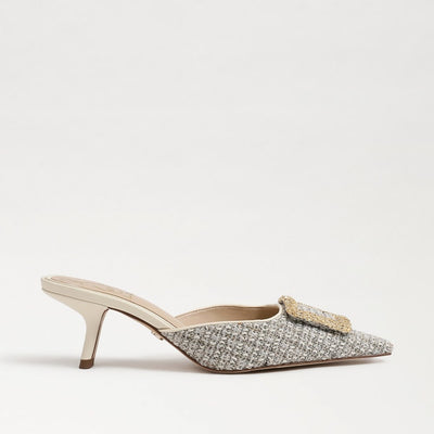 Brit Kitten Heel in Ivory Boucle