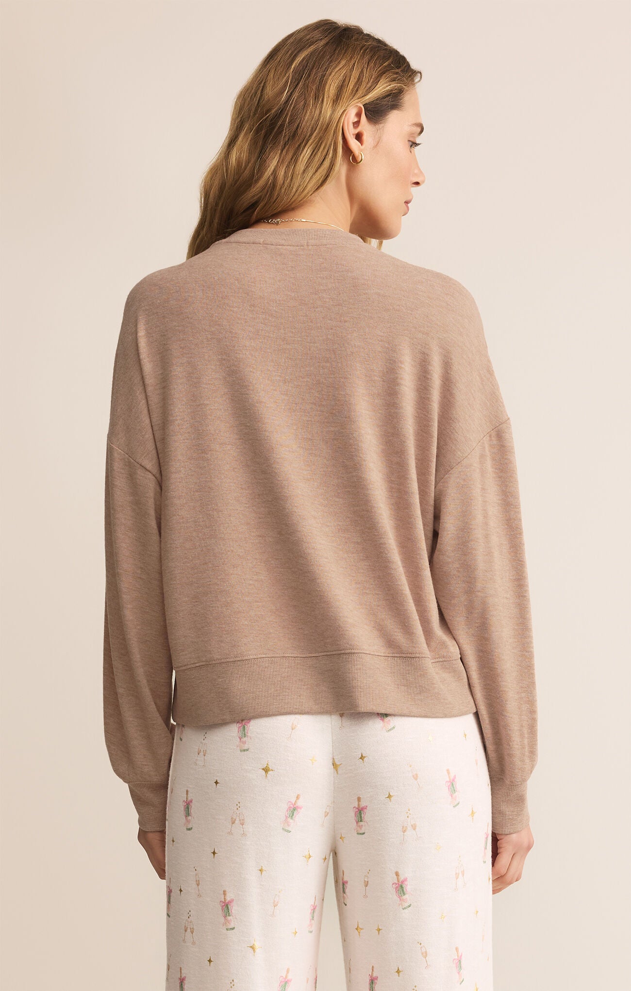 Champagne Long Sleeve Top in Iced Coffee