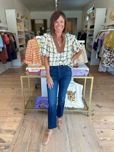 Francis Top in Brown Multi