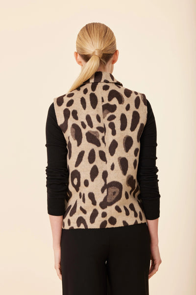 Leopard Vest in Brown Multi