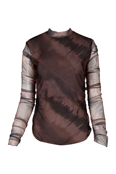 Mesh Top in Brown Multi