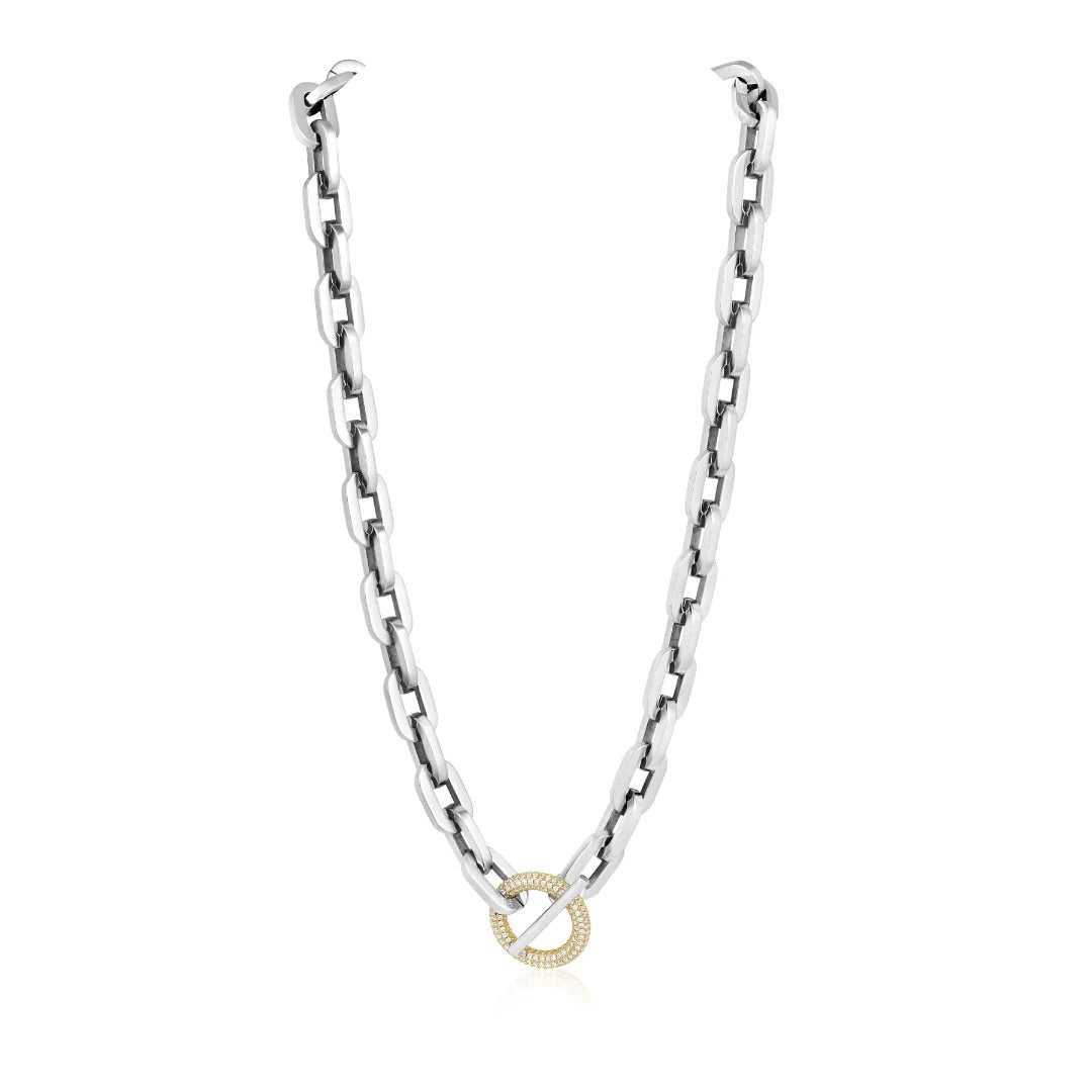 Rory Link Chain Toggle Necklace in Two Tone