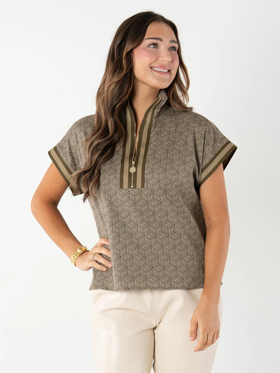 Poppy Pullover in Green Tonal Monogram