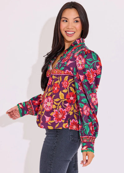 Oliver Top in Medieval Floral