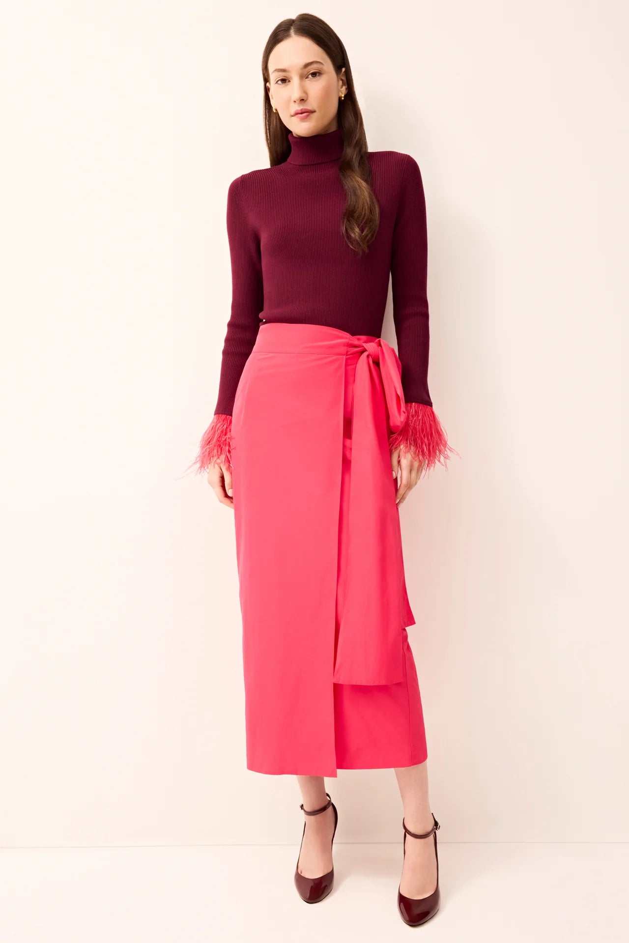 Georgina Wrap Skirt in Cerise
