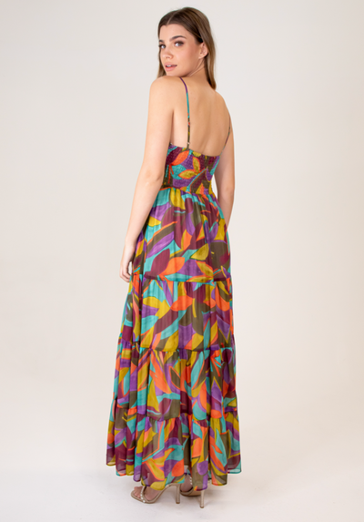 Cataleya Maxi Dress in Teal Multi