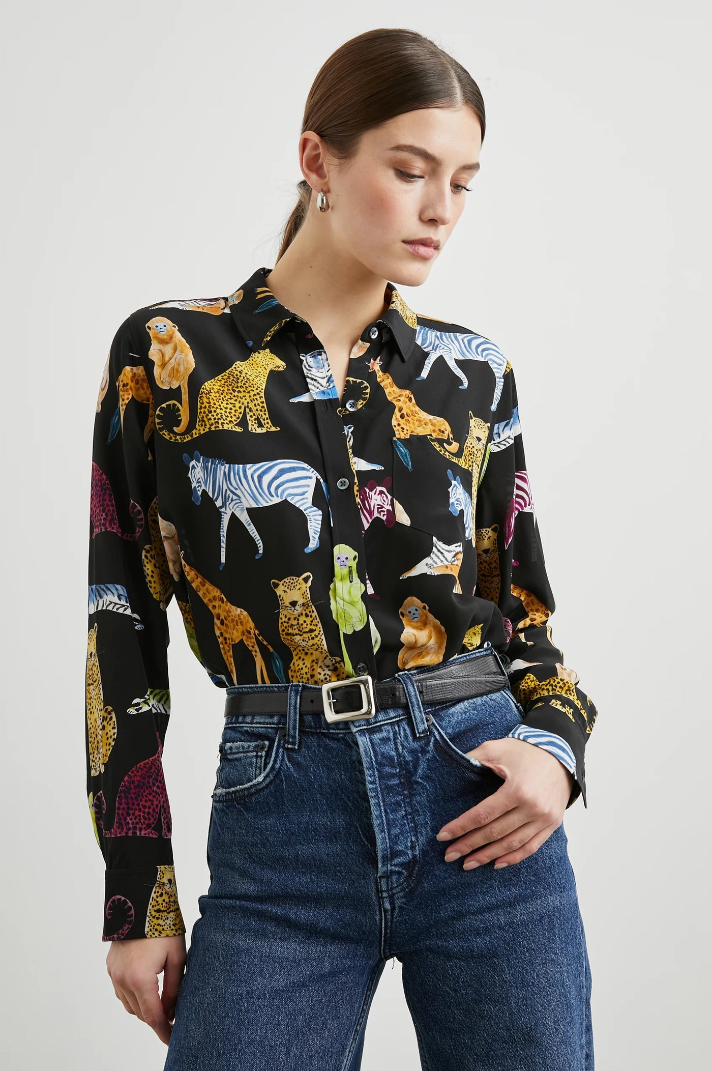 Kate Shirt in Illustrated Animals