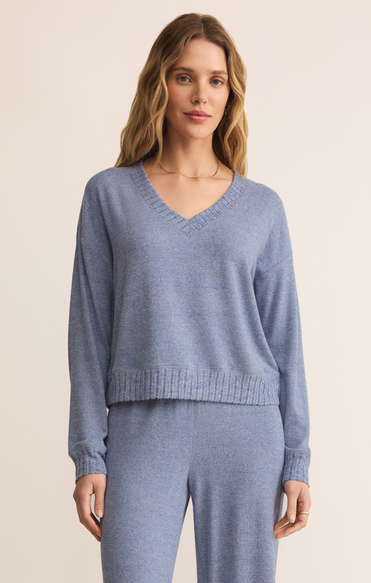 Courtney Top in Blue Velvet